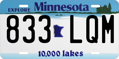 MN license plate 833LQM