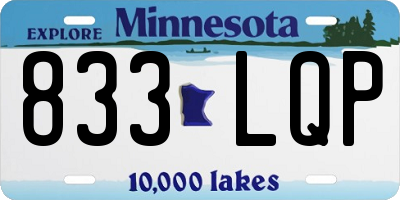 MN license plate 833LQP