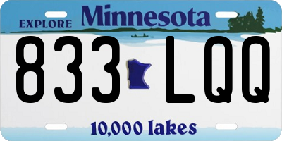 MN license plate 833LQQ
