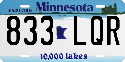 MN license plate 833LQR