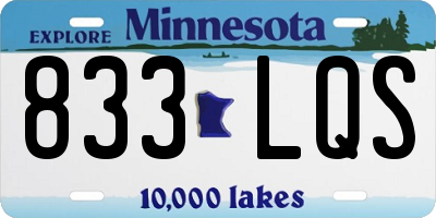MN license plate 833LQS