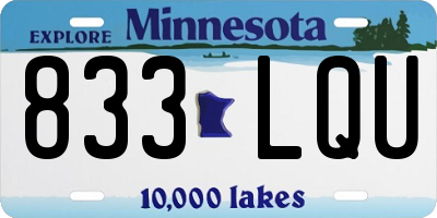 MN license plate 833LQU