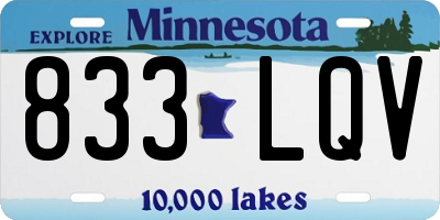 MN license plate 833LQV