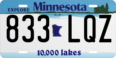 MN license plate 833LQZ