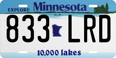 MN license plate 833LRD