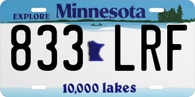 MN license plate 833LRF