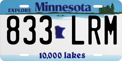 MN license plate 833LRM