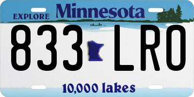 MN license plate 833LRO