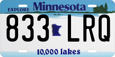 MN license plate 833LRQ