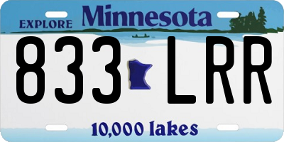 MN license plate 833LRR