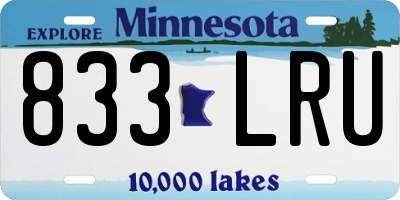 MN license plate 833LRU