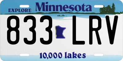 MN license plate 833LRV