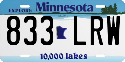 MN license plate 833LRW
