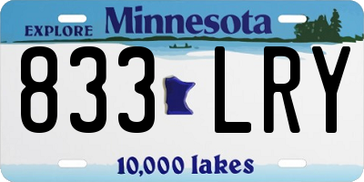 MN license plate 833LRY
