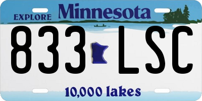 MN license plate 833LSC