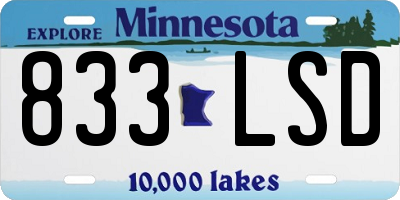 MN license plate 833LSD