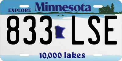 MN license plate 833LSE