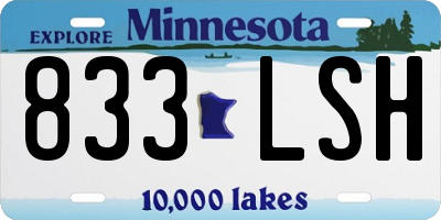 MN license plate 833LSH