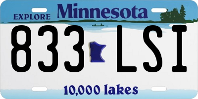 MN license plate 833LSI