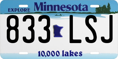 MN license plate 833LSJ