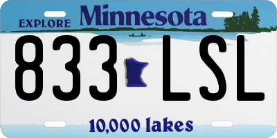 MN license plate 833LSL