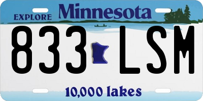 MN license plate 833LSM