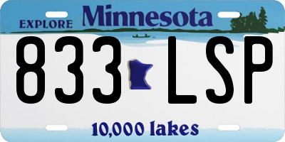 MN license plate 833LSP