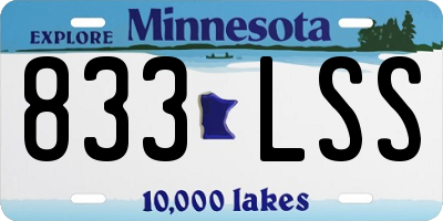 MN license plate 833LSS