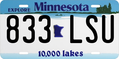 MN license plate 833LSU