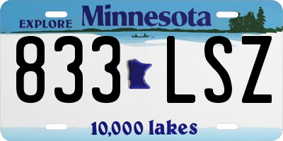 MN license plate 833LSZ