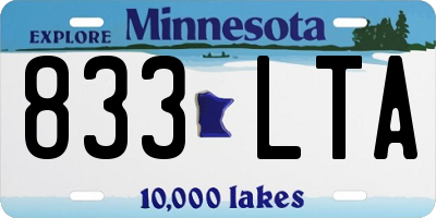MN license plate 833LTA