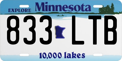 MN license plate 833LTB