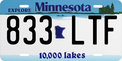 MN license plate 833LTF