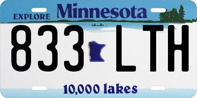 MN license plate 833LTH