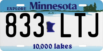 MN license plate 833LTJ