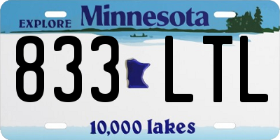 MN license plate 833LTL