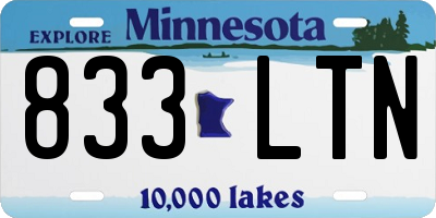 MN license plate 833LTN
