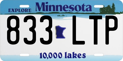 MN license plate 833LTP
