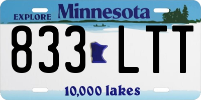 MN license plate 833LTT