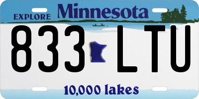 MN license plate 833LTU