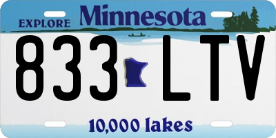 MN license plate 833LTV