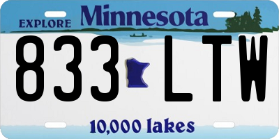 MN license plate 833LTW