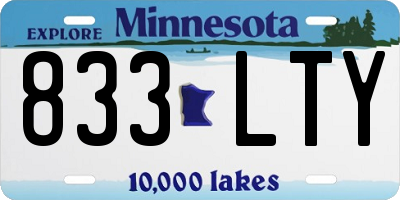MN license plate 833LTY