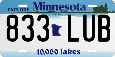 MN license plate 833LUB