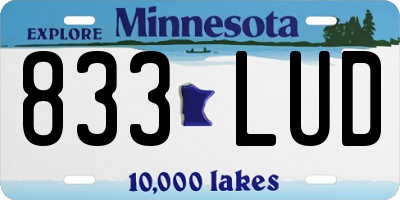 MN license plate 833LUD