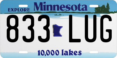MN license plate 833LUG