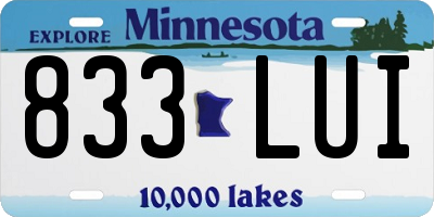 MN license plate 833LUI