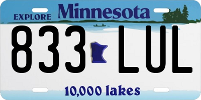 MN license plate 833LUL