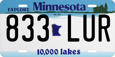 MN license plate 833LUR