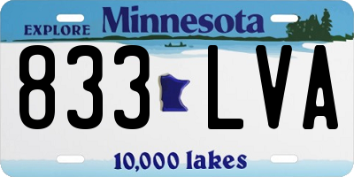 MN license plate 833LVA